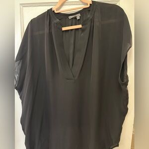 100% silk Vince top, black, size L